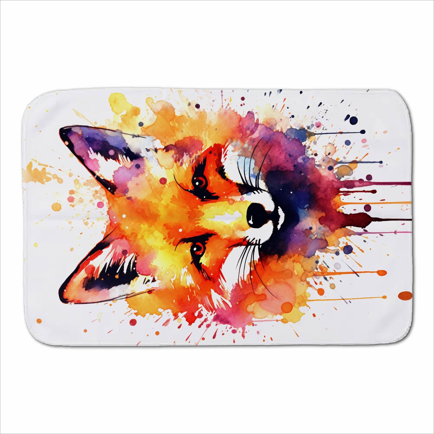 Watercolour Splashart Fox Face Sherpa Blanket