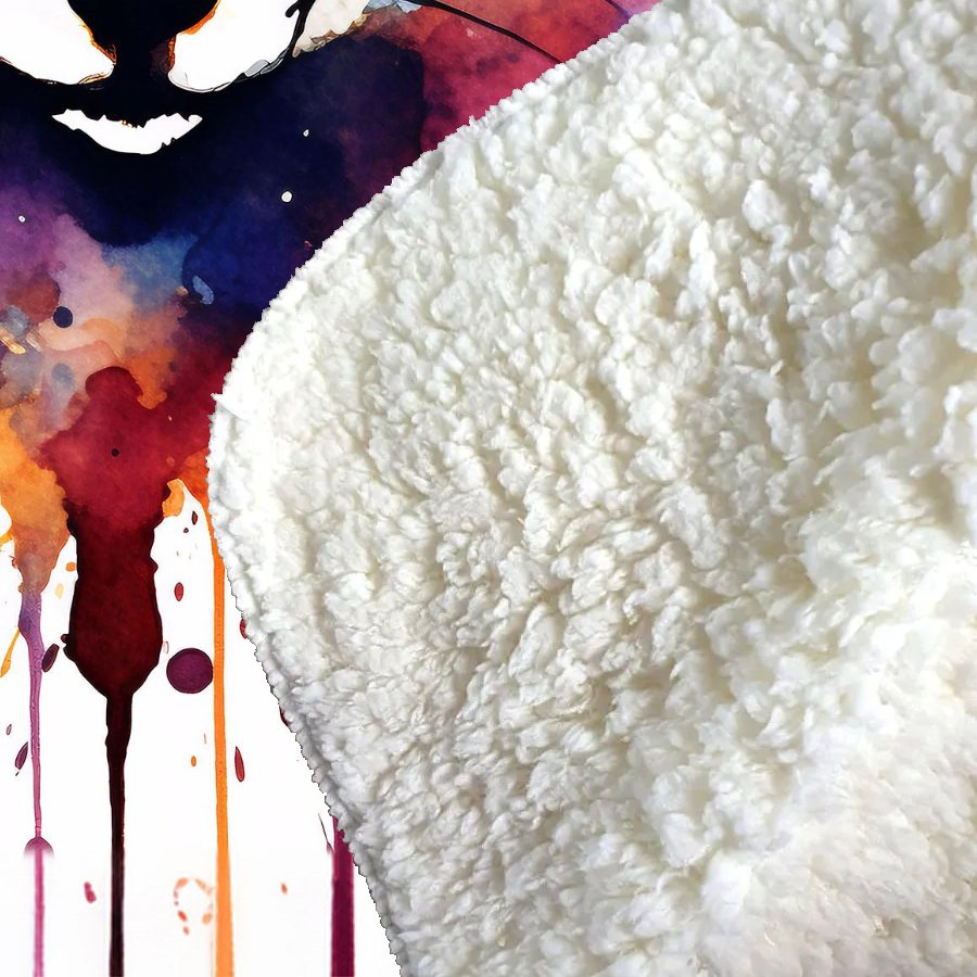 Watercolour Splashart Fox Face Sherpa Blanket