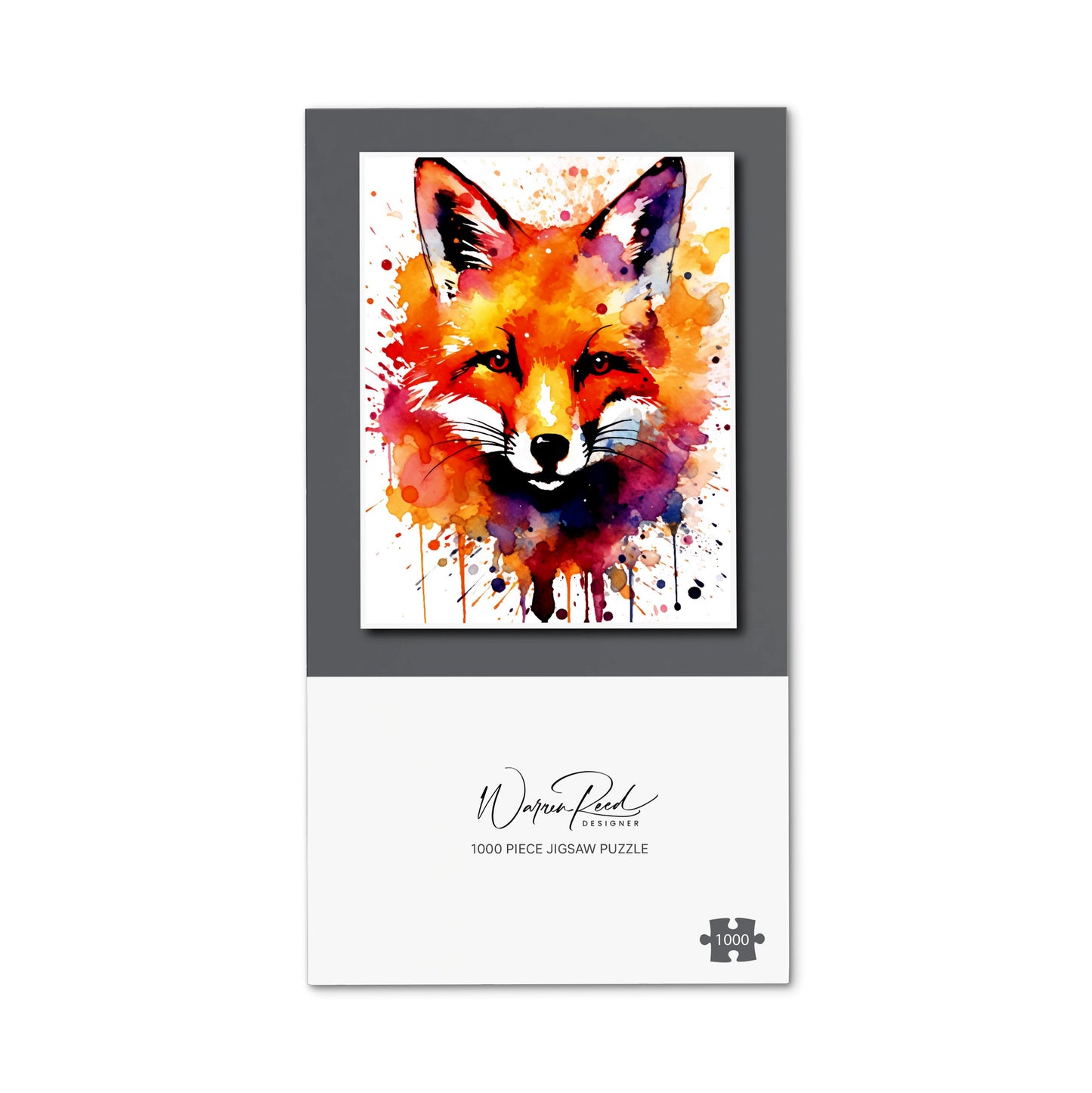 Watercolour Splashart Fox Face Jigsaw Puzzle