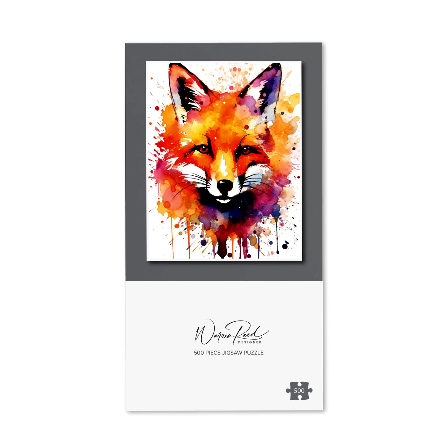 Watercolour Splashart Fox Face Jigsaw Puzzle