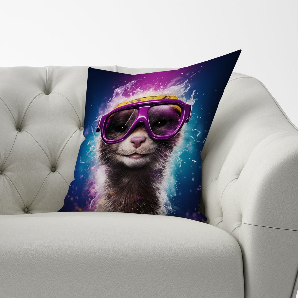 Splashart Ferret Purple Cushions