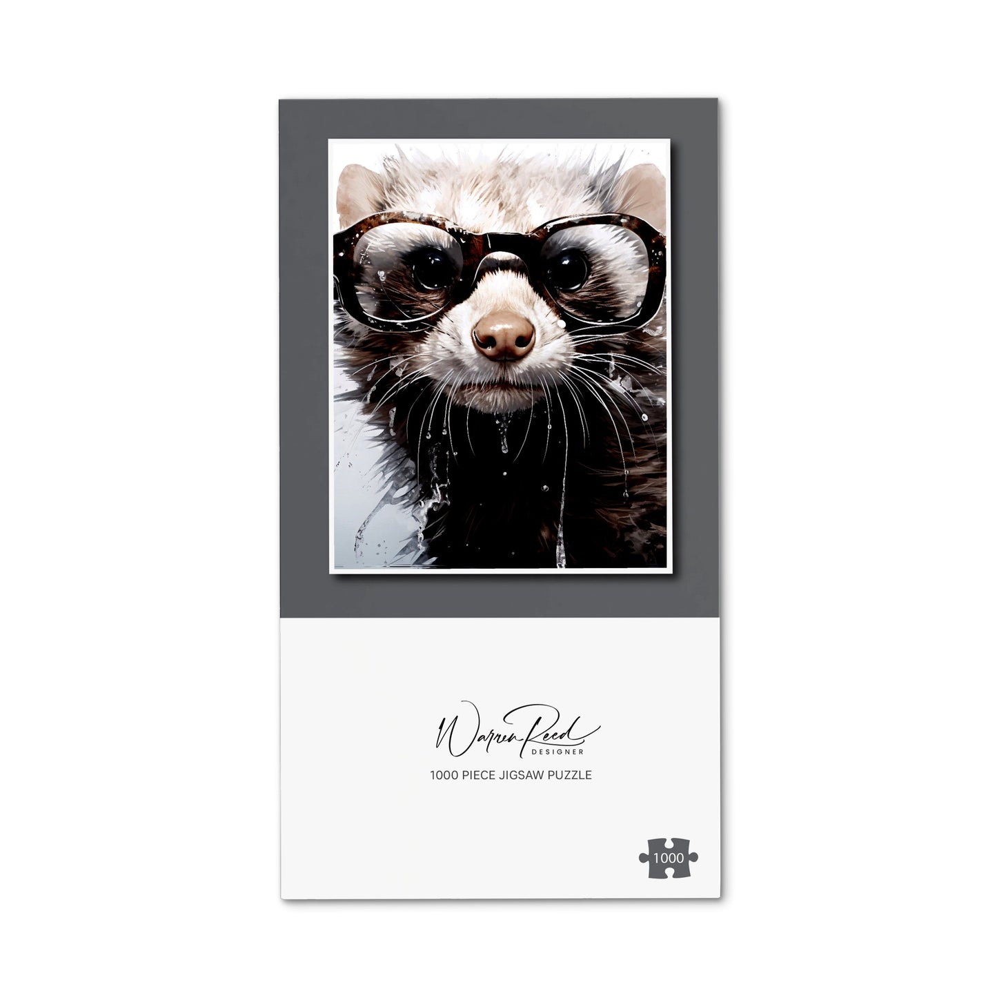 Splashart Ferret With Glasses Jigsaw Puzzle