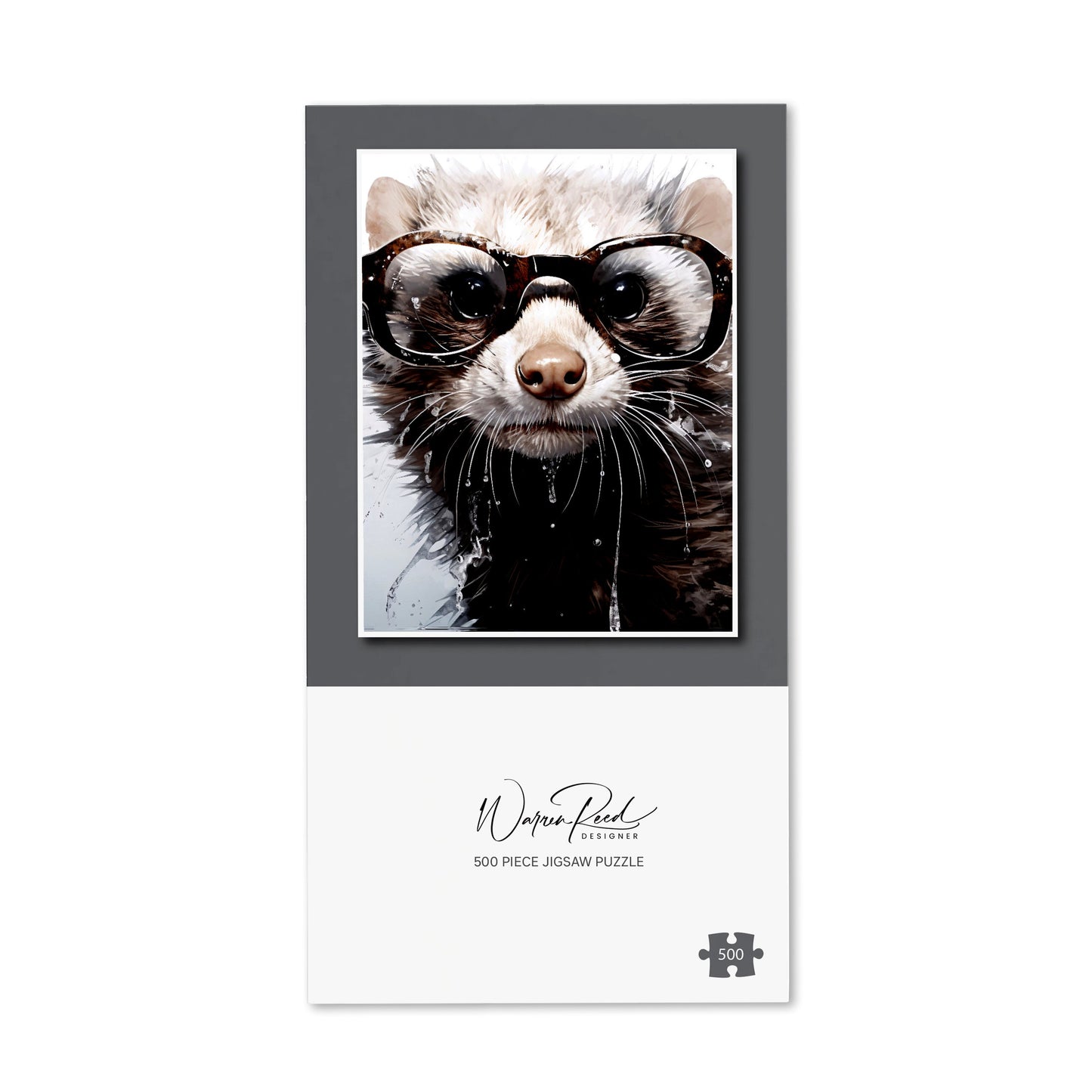 Splashart Ferret With Glasses Jigsaw Puzzle