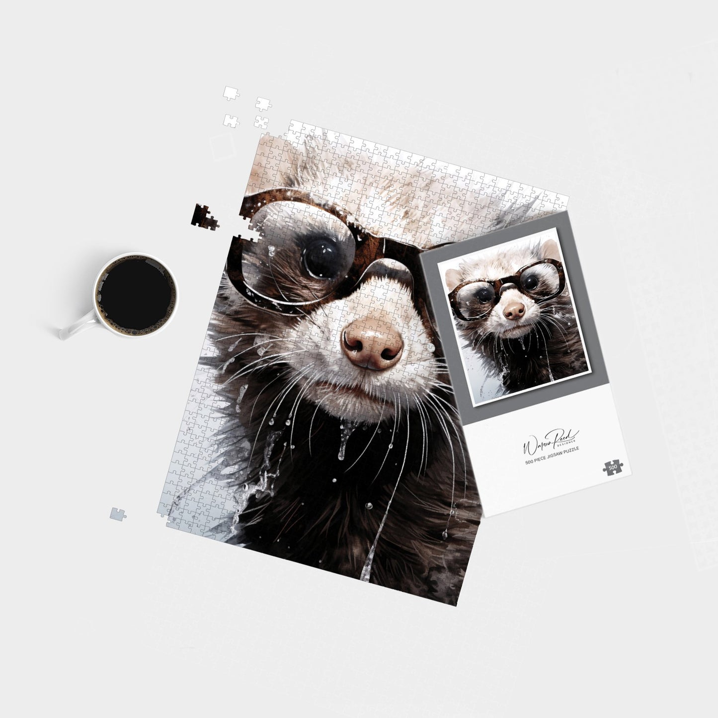 Splashart Ferret With Glasses Jigsaw Puzzle