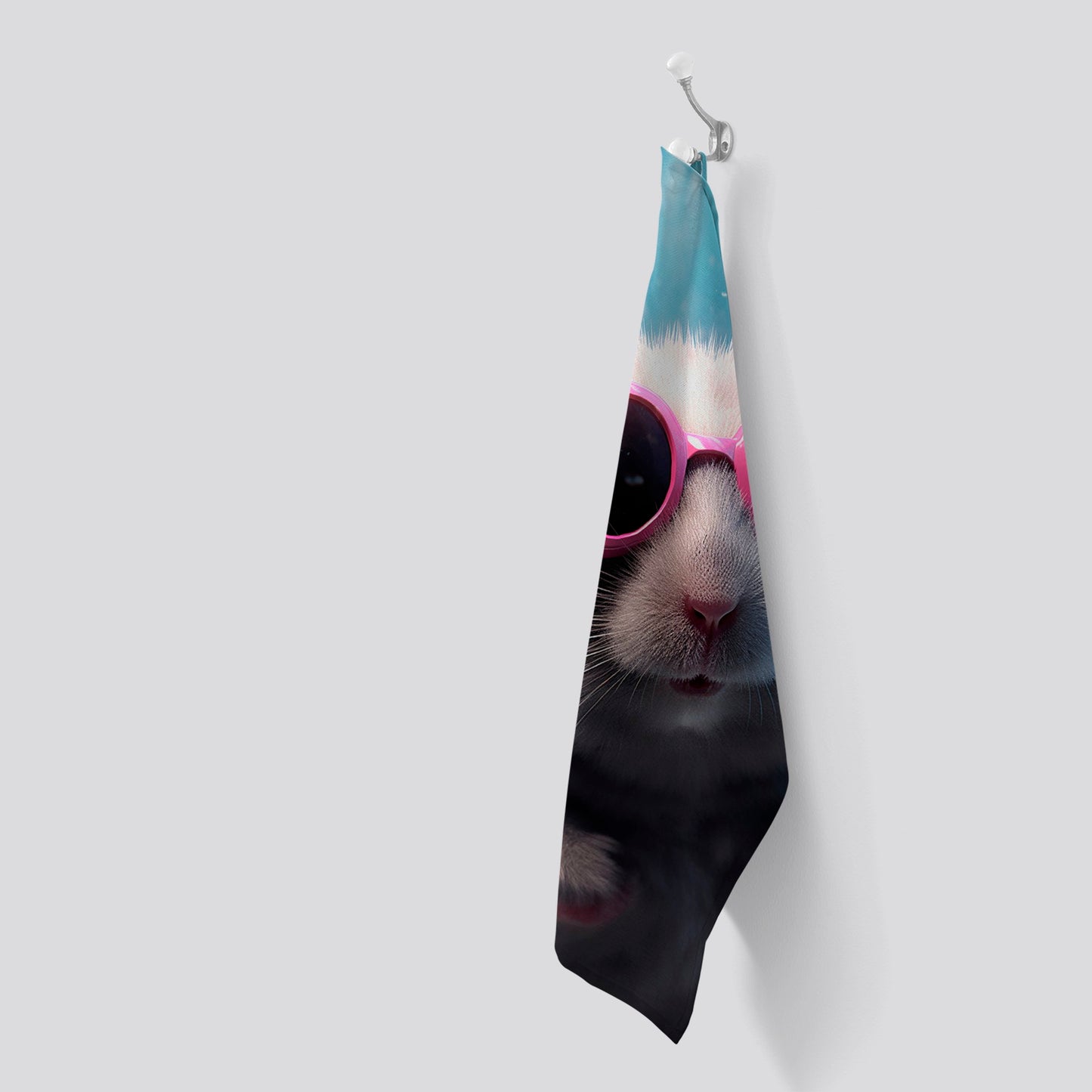 Splashart DoorMouse with Pink Glasses Tea Towel