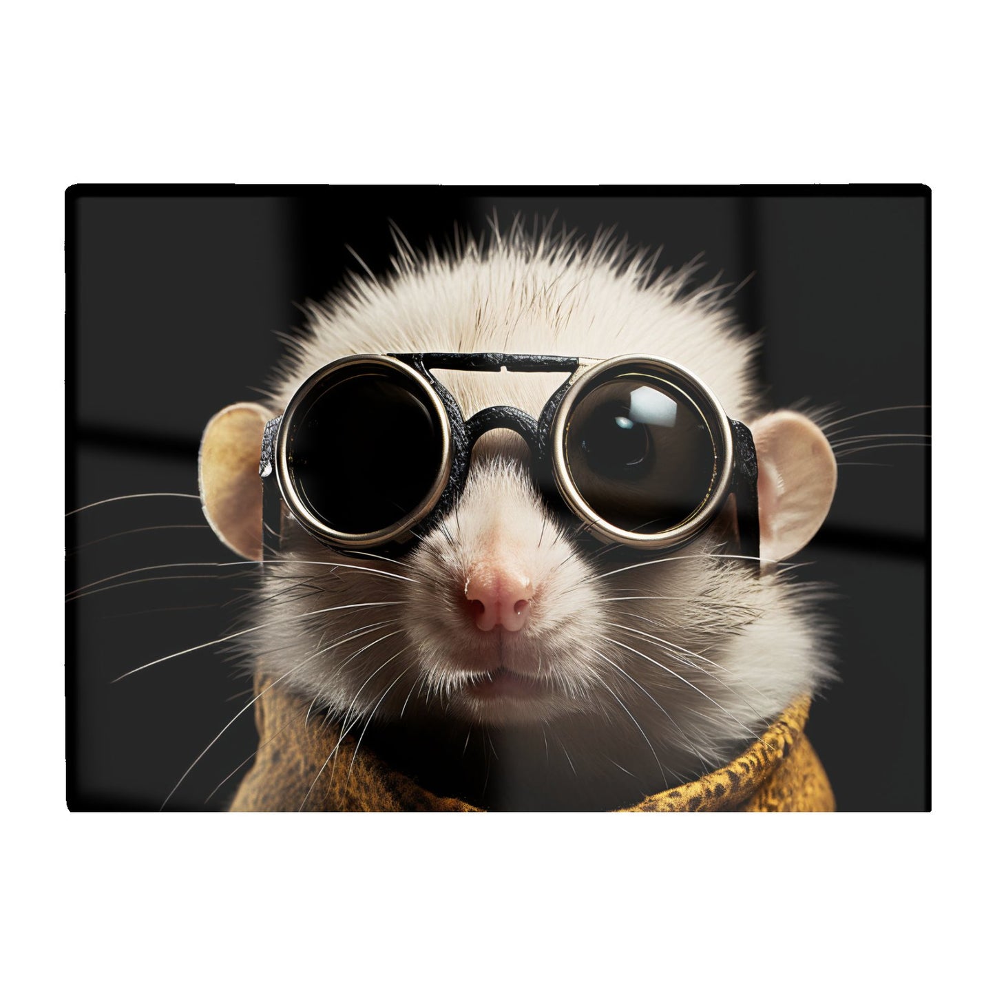 Realistic Doormouse With Glasses Glass Chopping Board