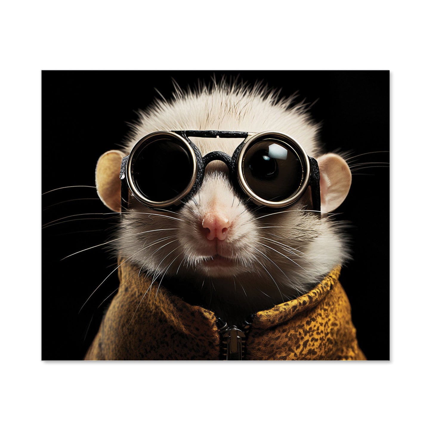 Realistic Doormouse with Glasses Kitchen Splashback