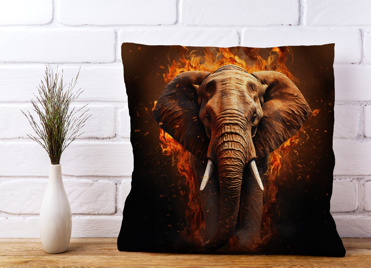 Splashart Elephant and fire Cushions