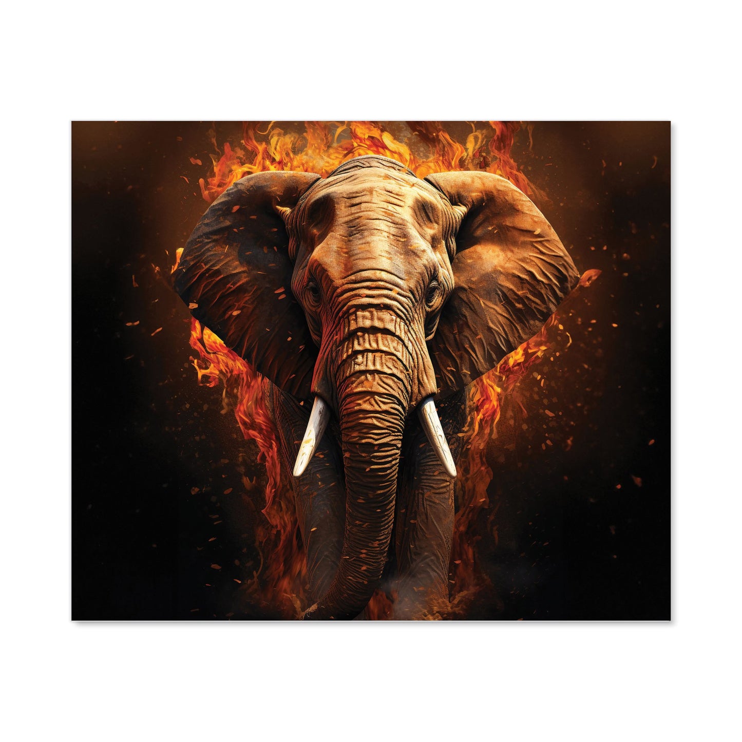 Splashart Elephant and fire Kitchen Splashback