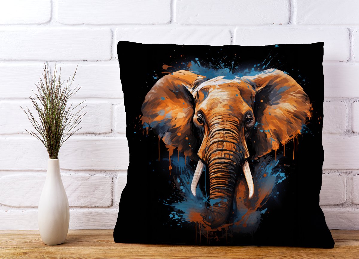 Splashart Elephant Blue Cushions