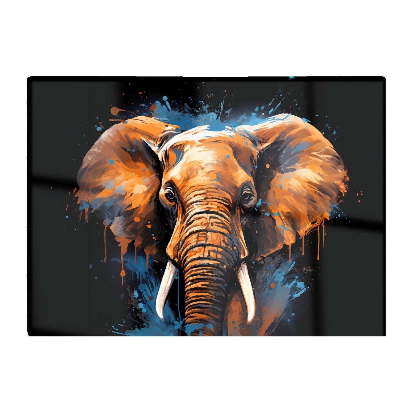 Splashart Elephant Blue Glass Chopping Board