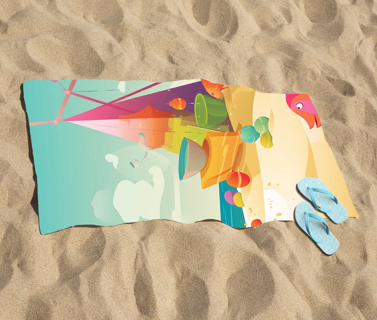 Fish On A Beach Holiday Beach Towel
