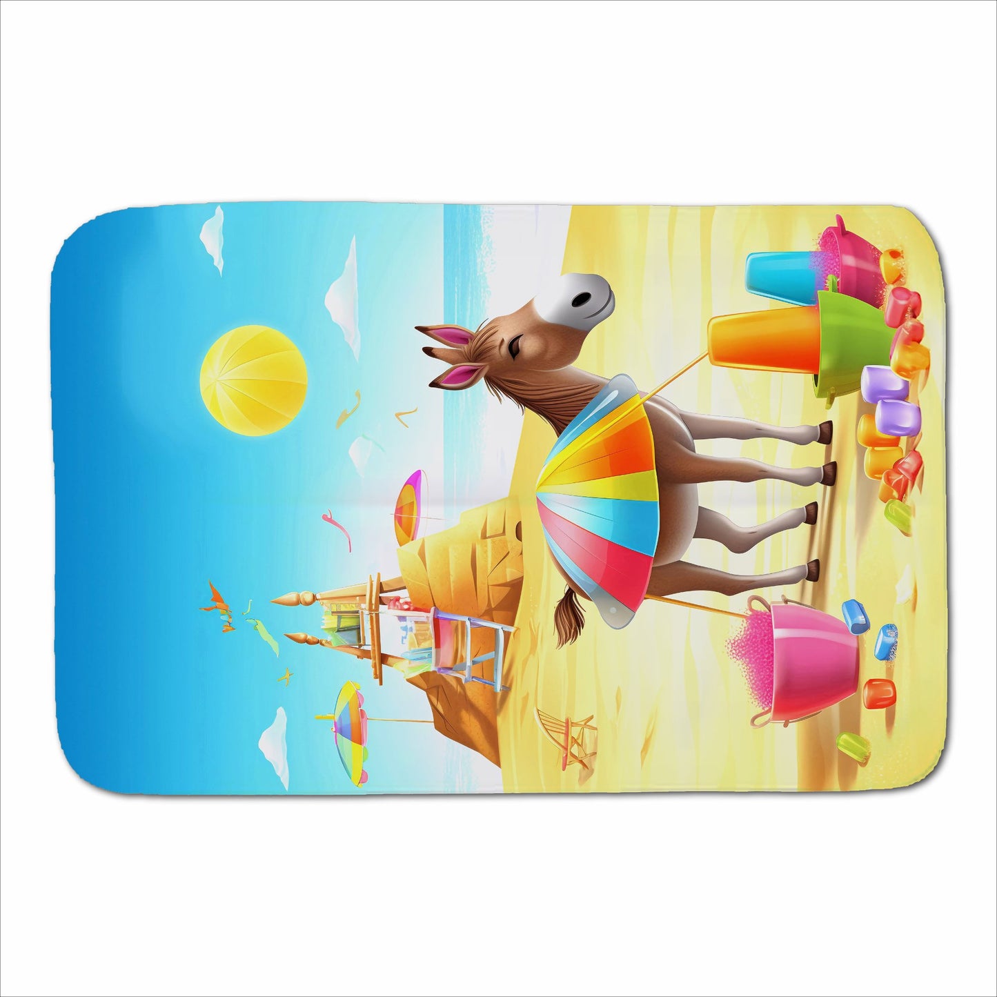 Donkey On A Beach Holiday Sherpa Blanket