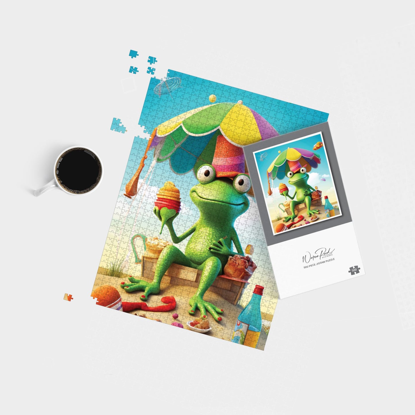 Frog On A Beach Holiday Jigsaw Puzzle