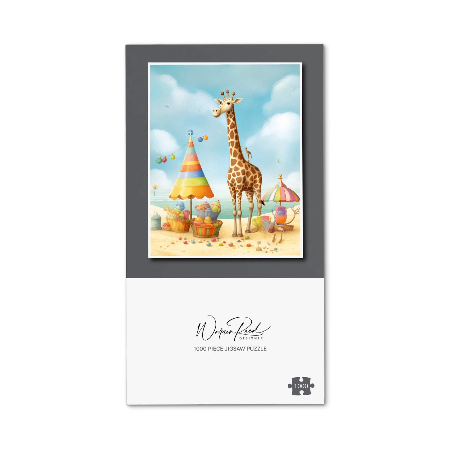 Giraffe On A Beach Holiday Jigsaw Puzzle
