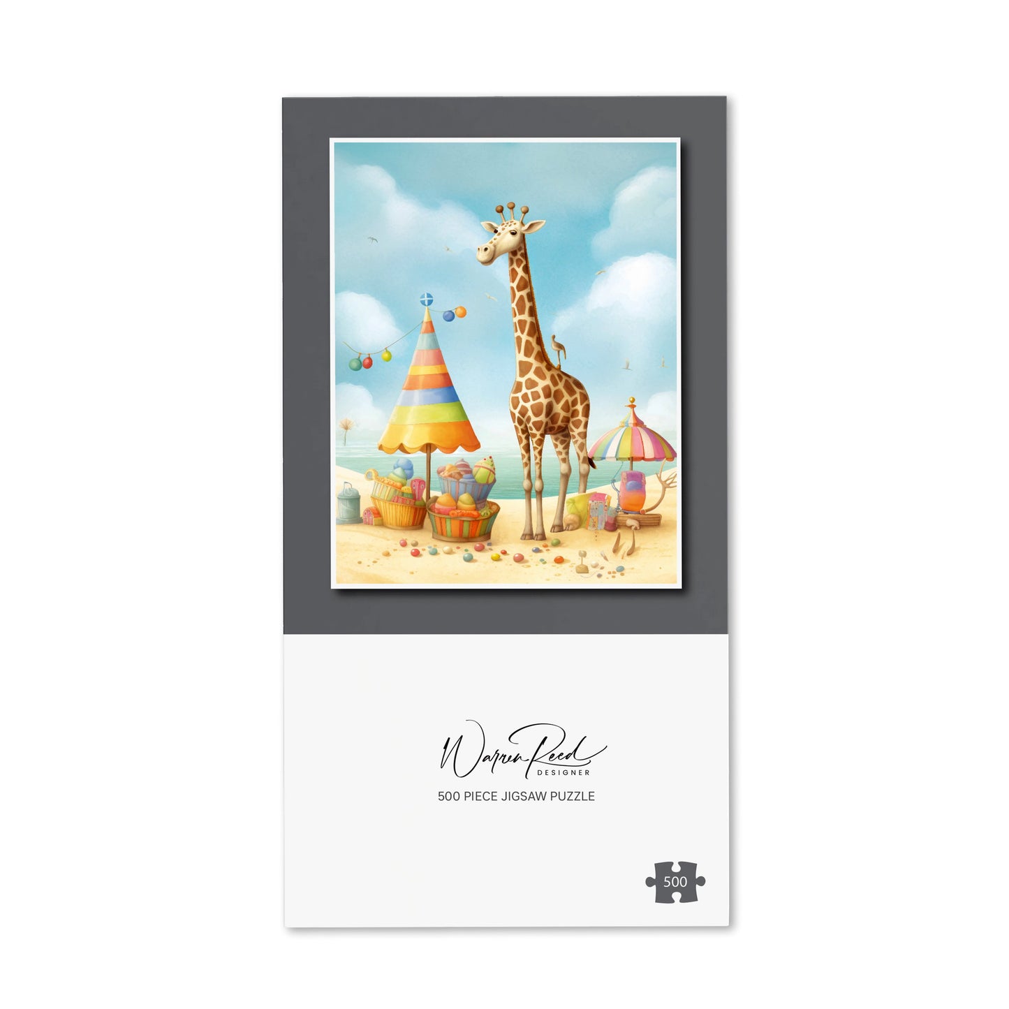 Giraffe On A Beach Holiday Jigsaw Puzzle