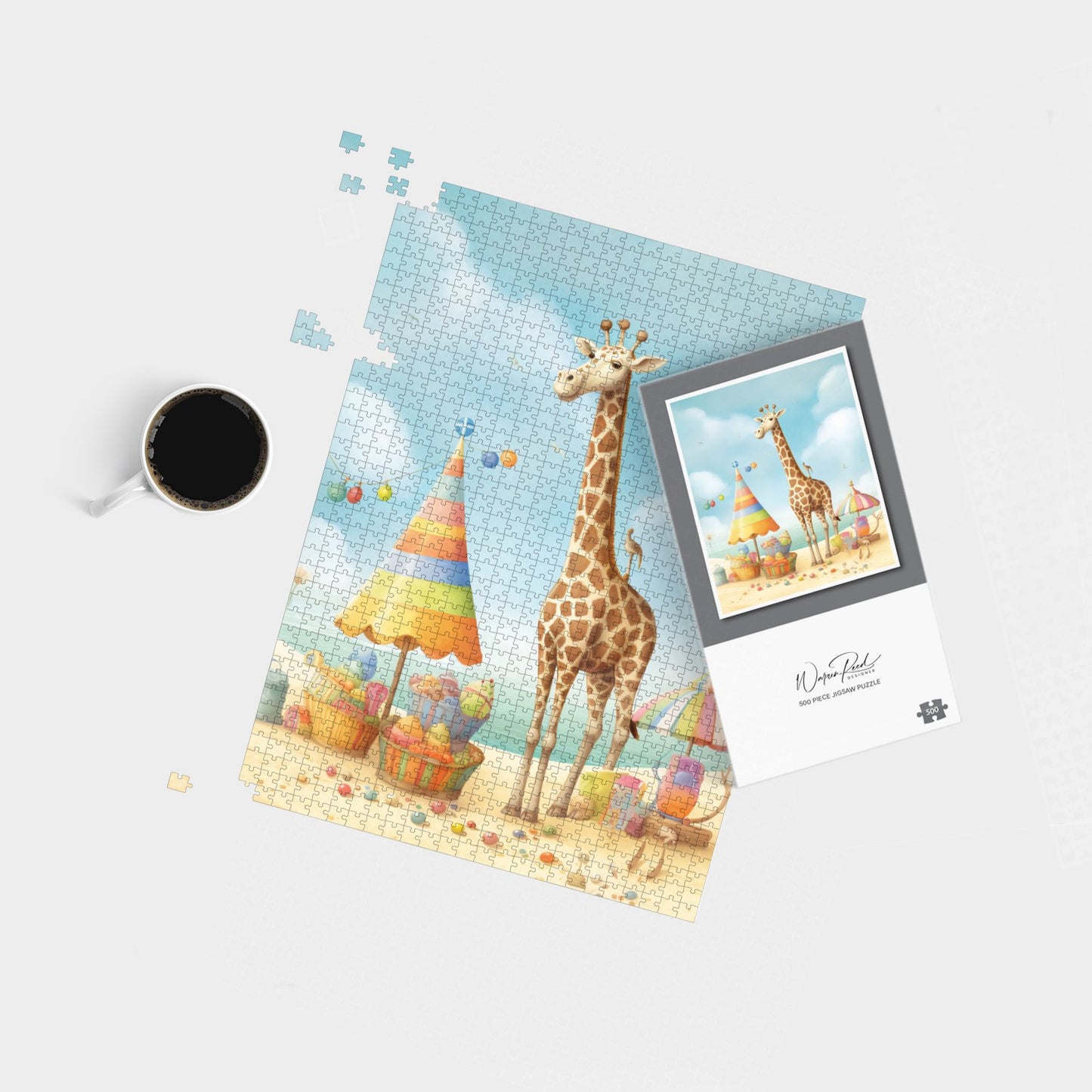 Giraffe On A Beach Holiday Jigsaw Puzzle