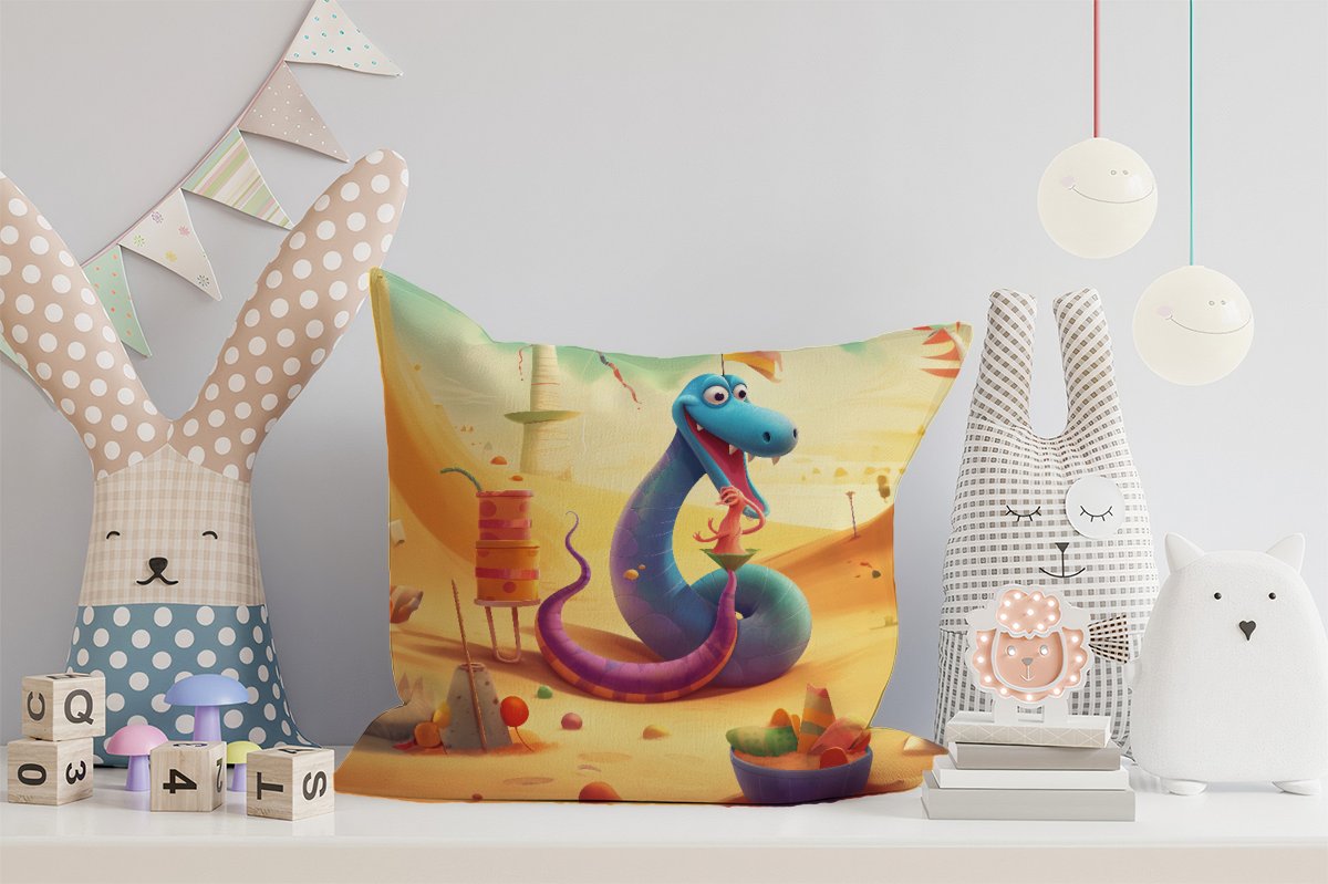 Snake On A Beach Holiday Cushions