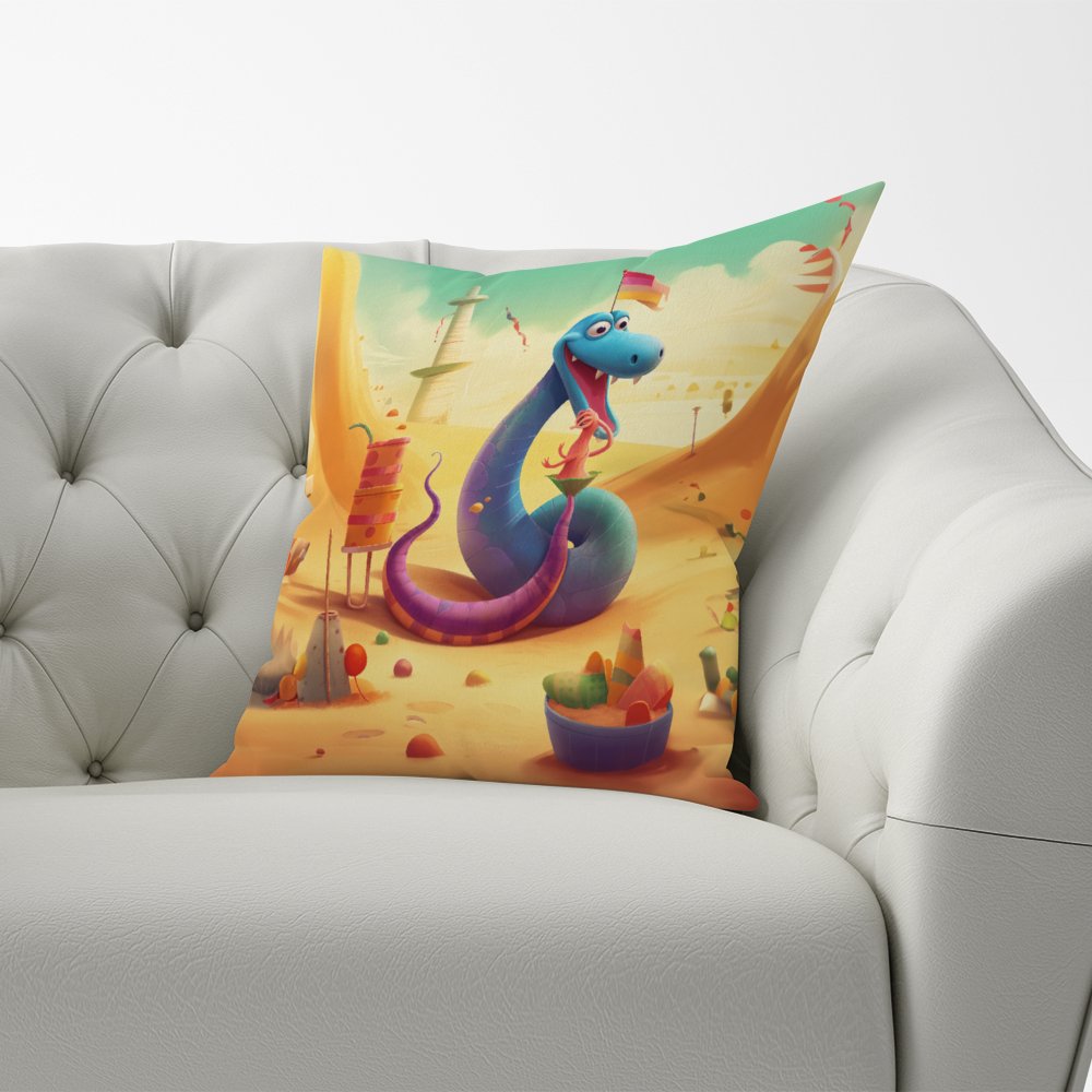 Snake On A Beach Holiday Cushions