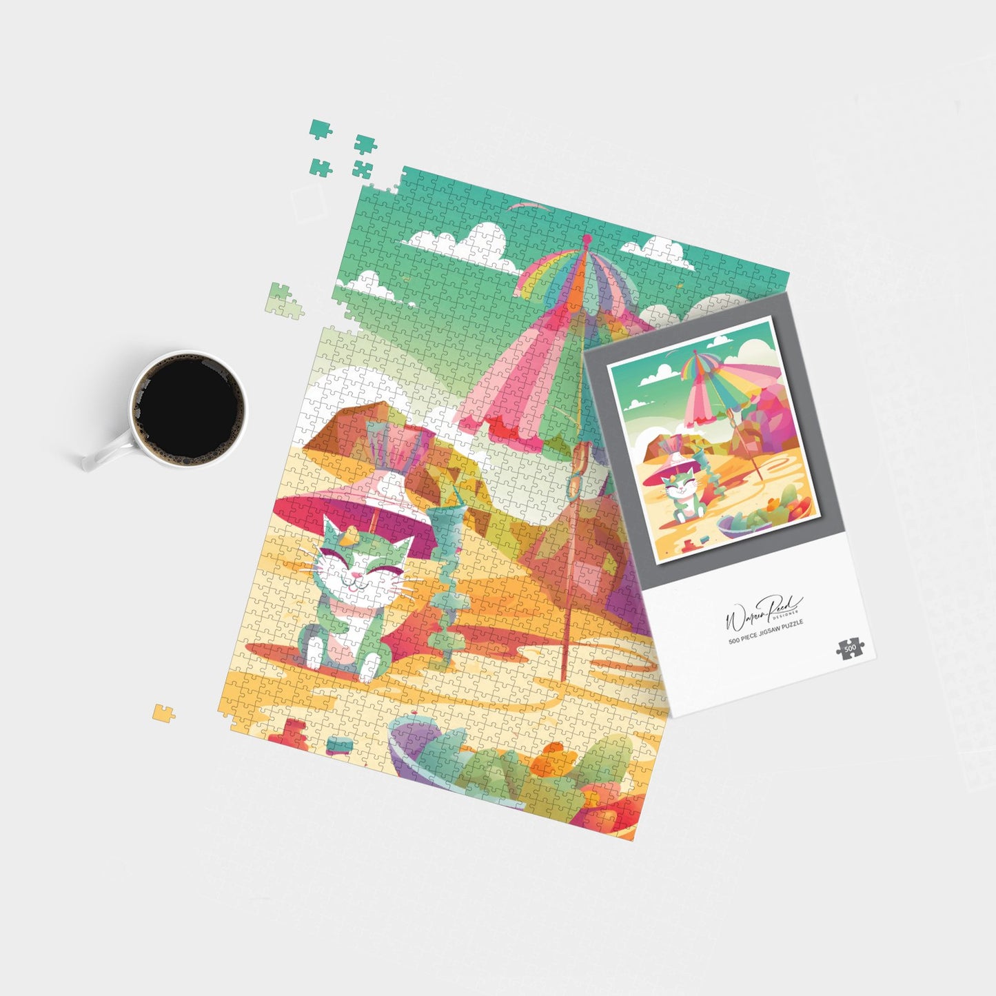 Kitten On A Beach Holiday Jigsaw Puzzle