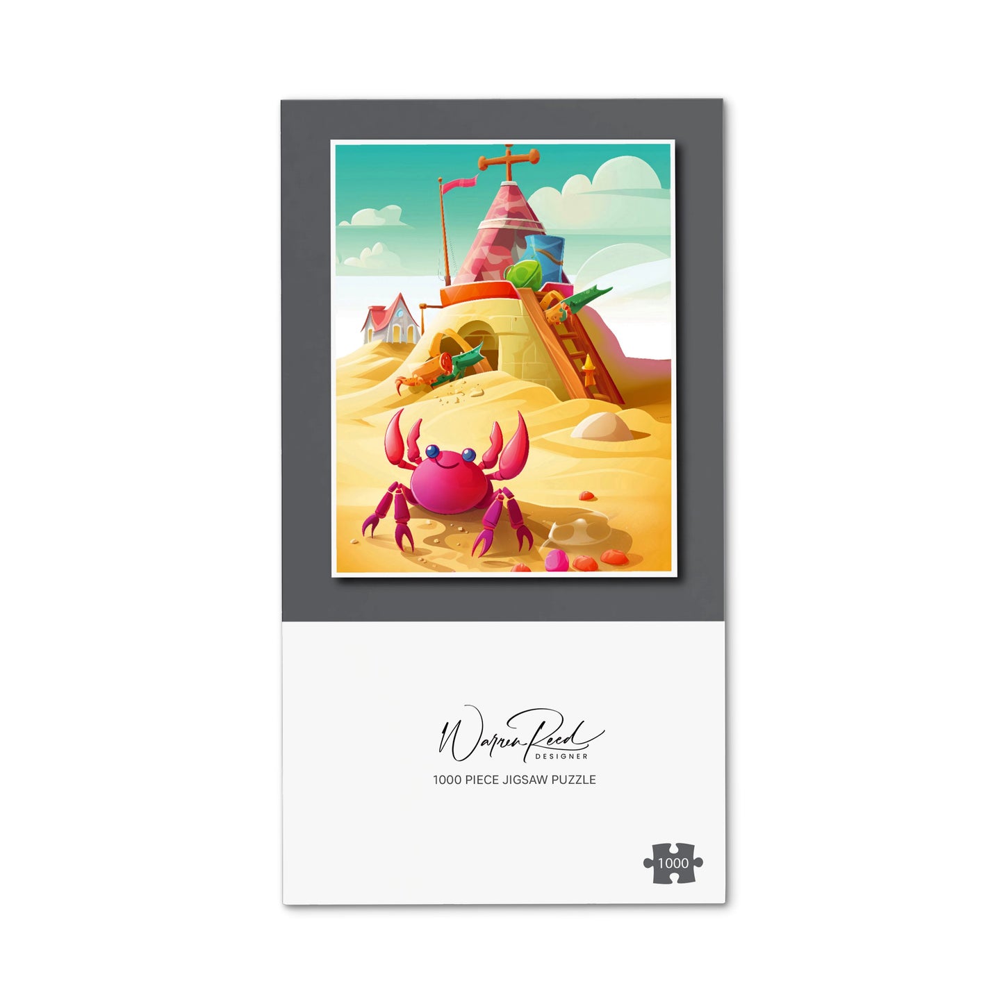 Pink Crab On A Beach Holiday Jigsaw Puzzle