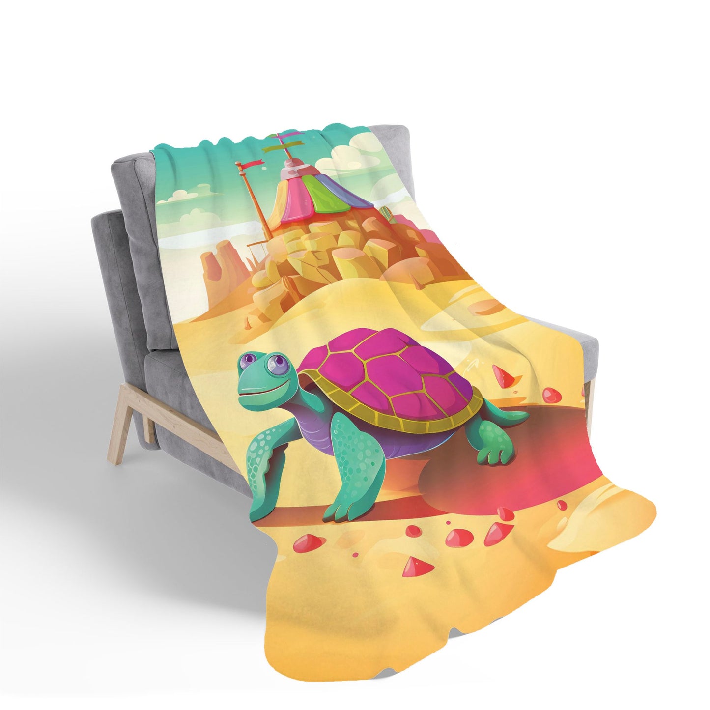 Turtle On A Beach Holiday Sherpa Blanket