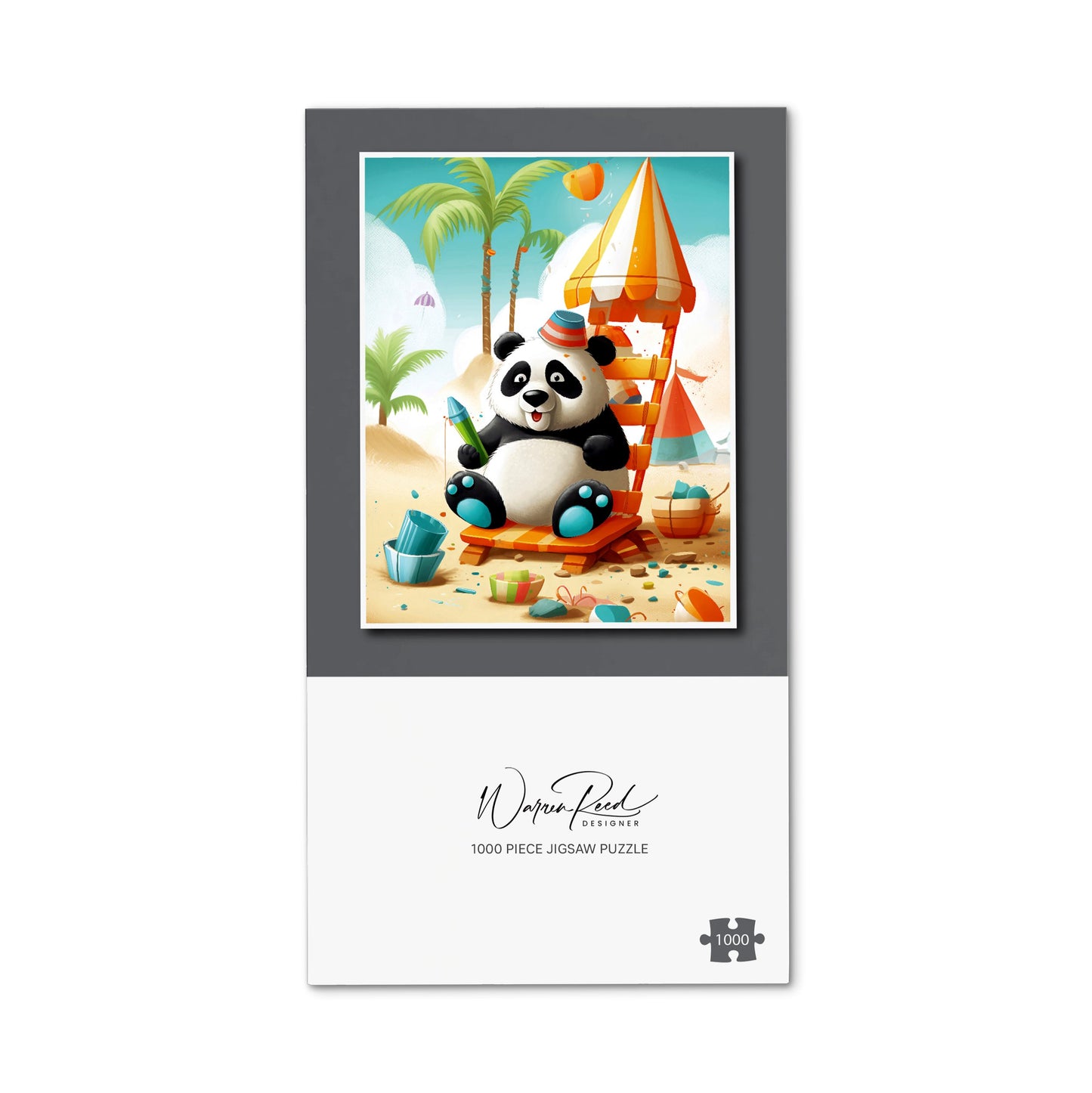 Panda On A Beach Holiday Jigsaw Puzzle
