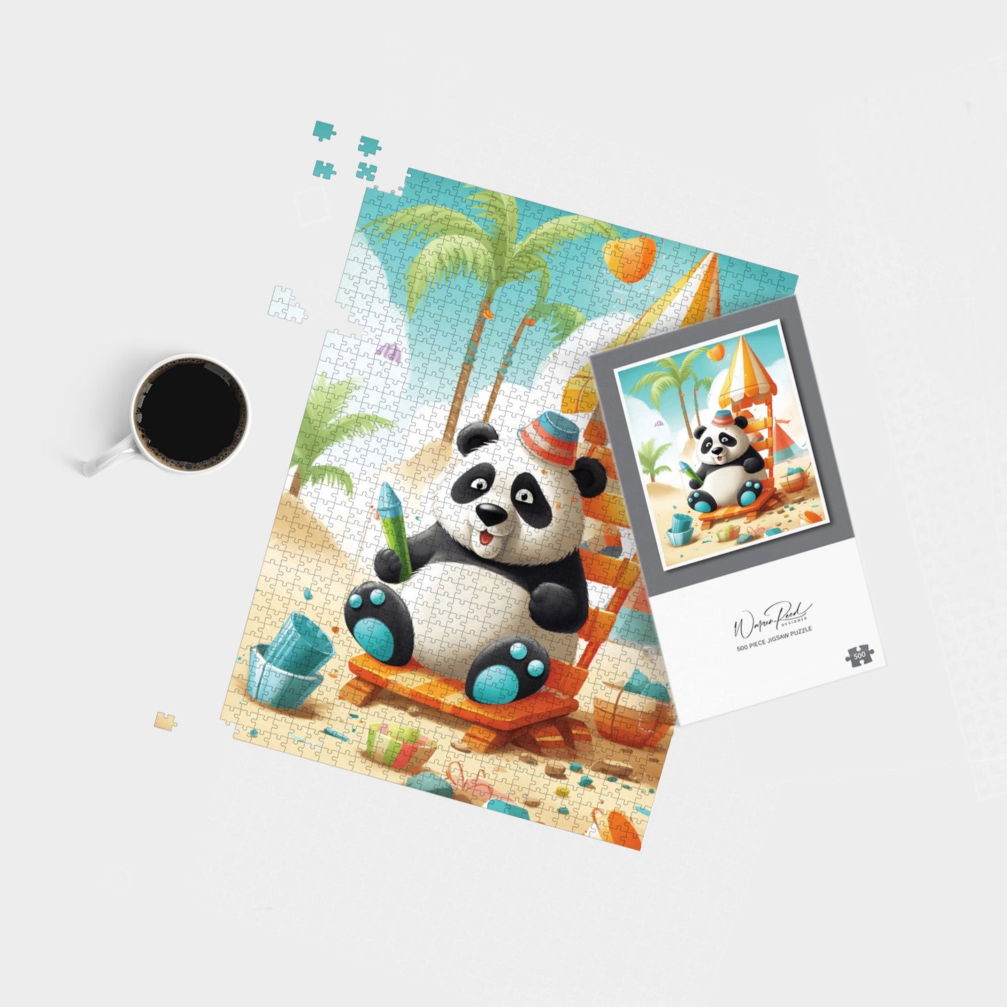 Panda On A Beach Holiday Jigsaw Puzzle