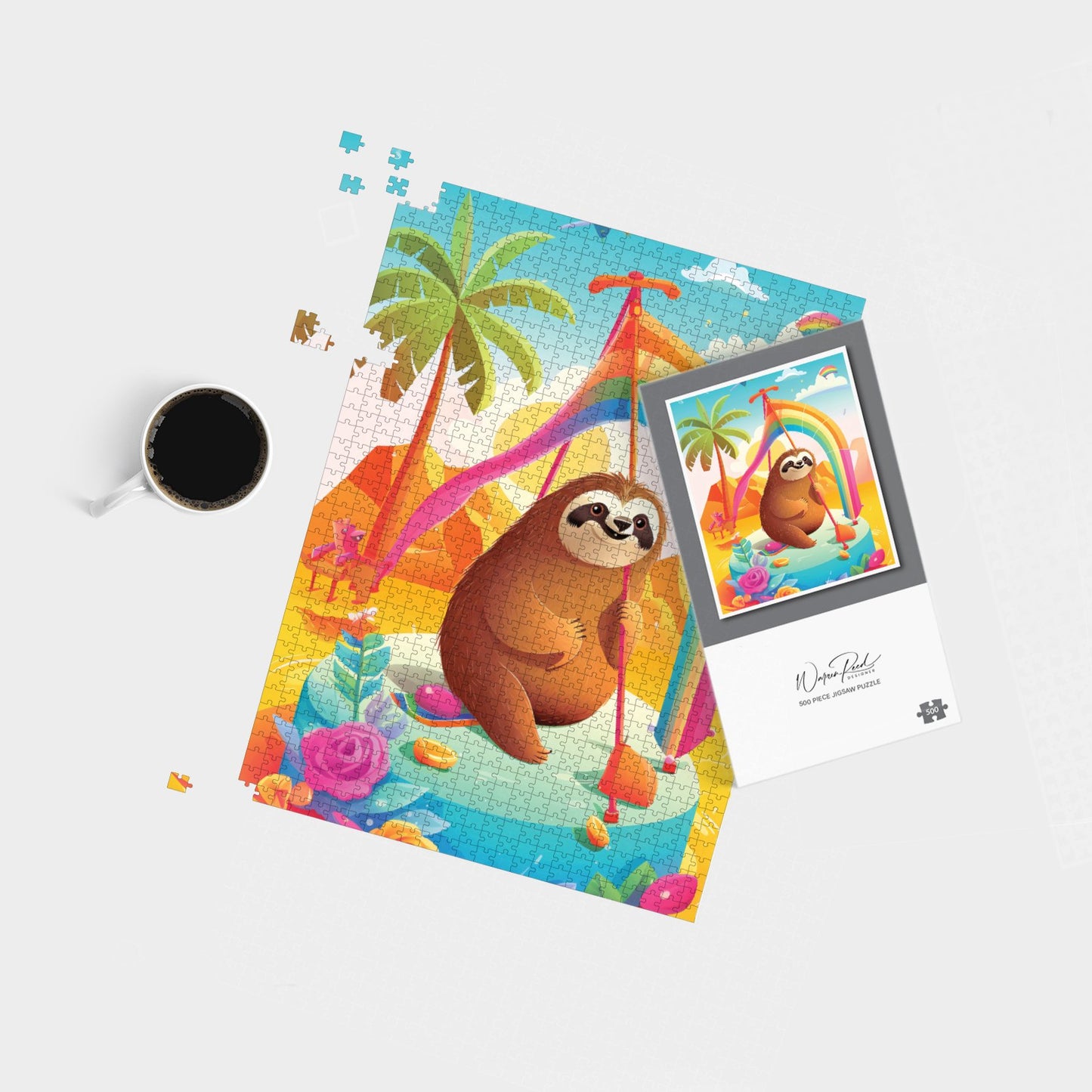 Sloth On A Beach Holiday Jigsaw Puzzle
