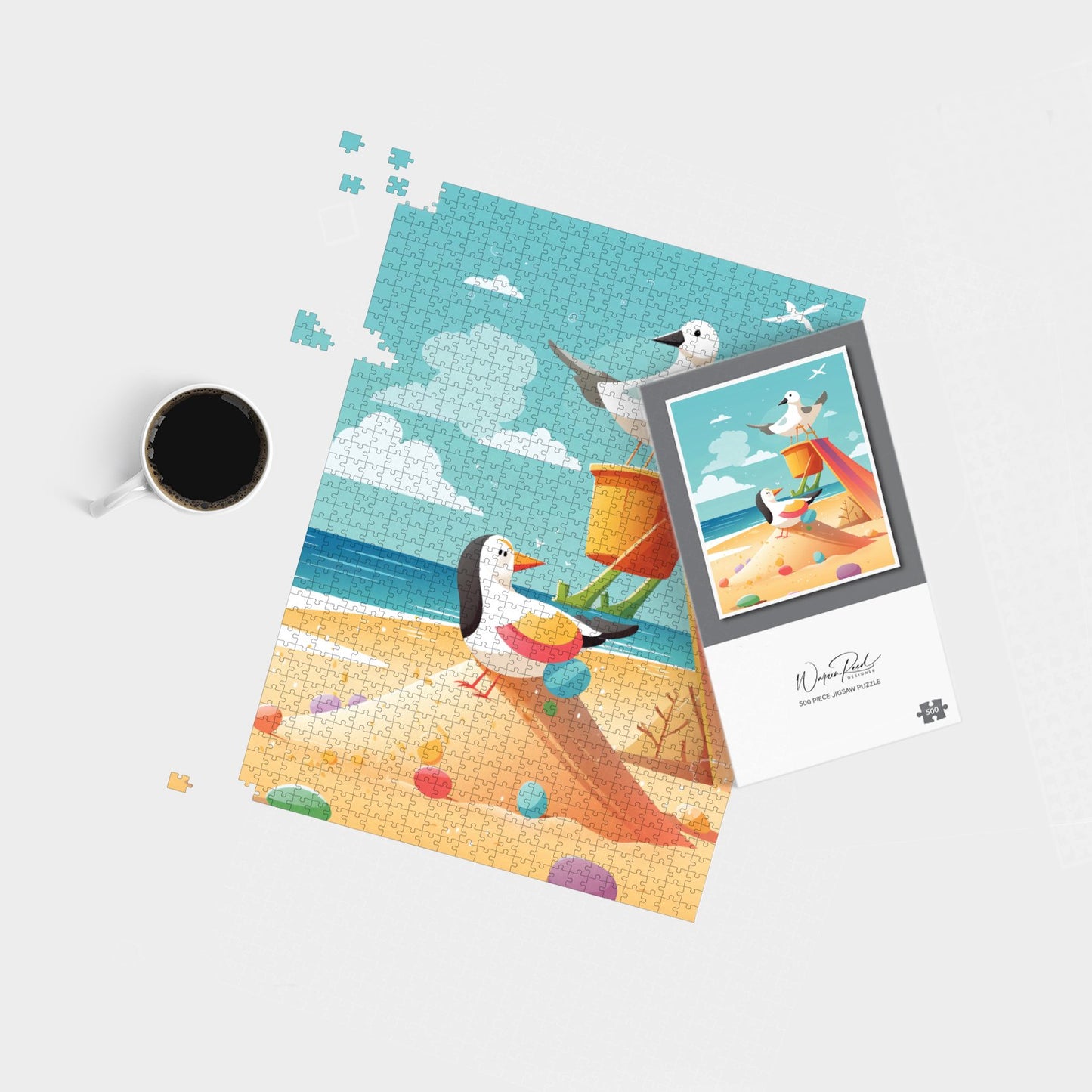 Seagulls On A Beach Holiday Jigsaw Puzzle