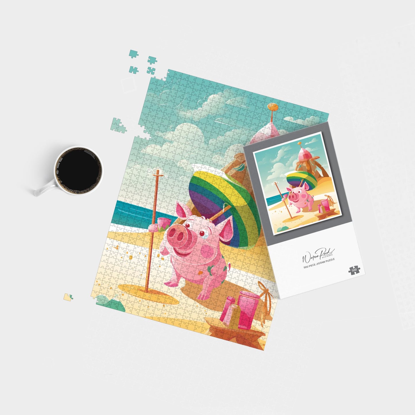 Piglet On A Beach Holiday Jigsaw Puzzle