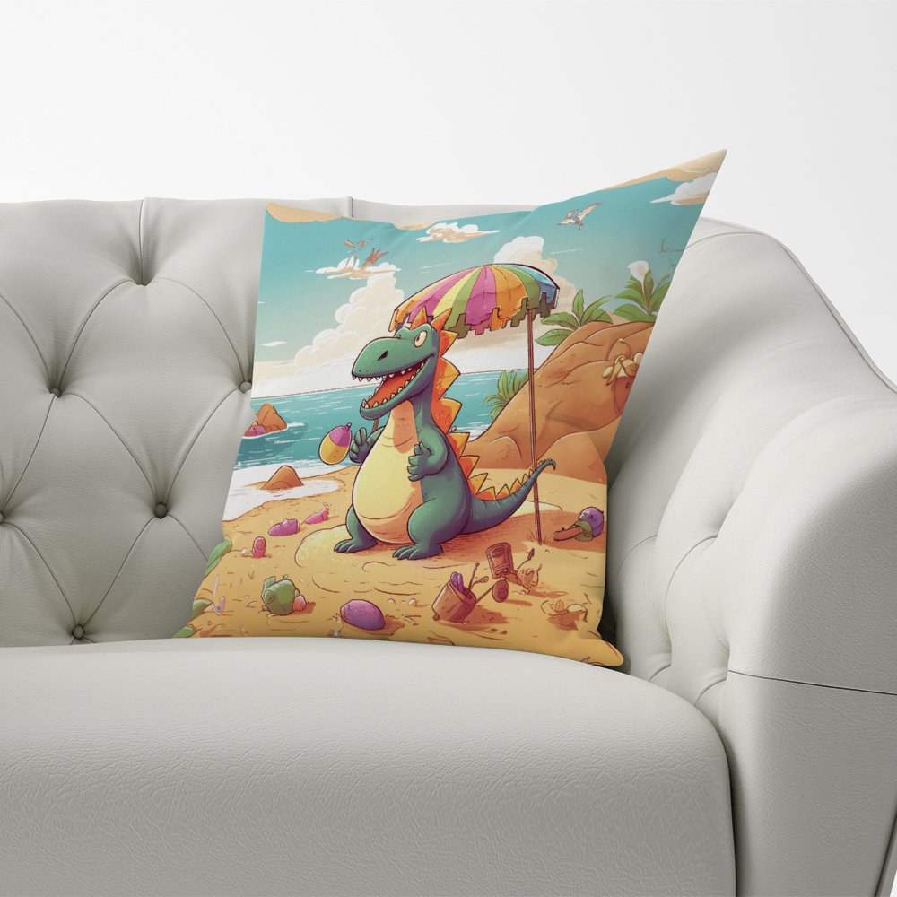 Dragon On A Beach Holiday Cushions
