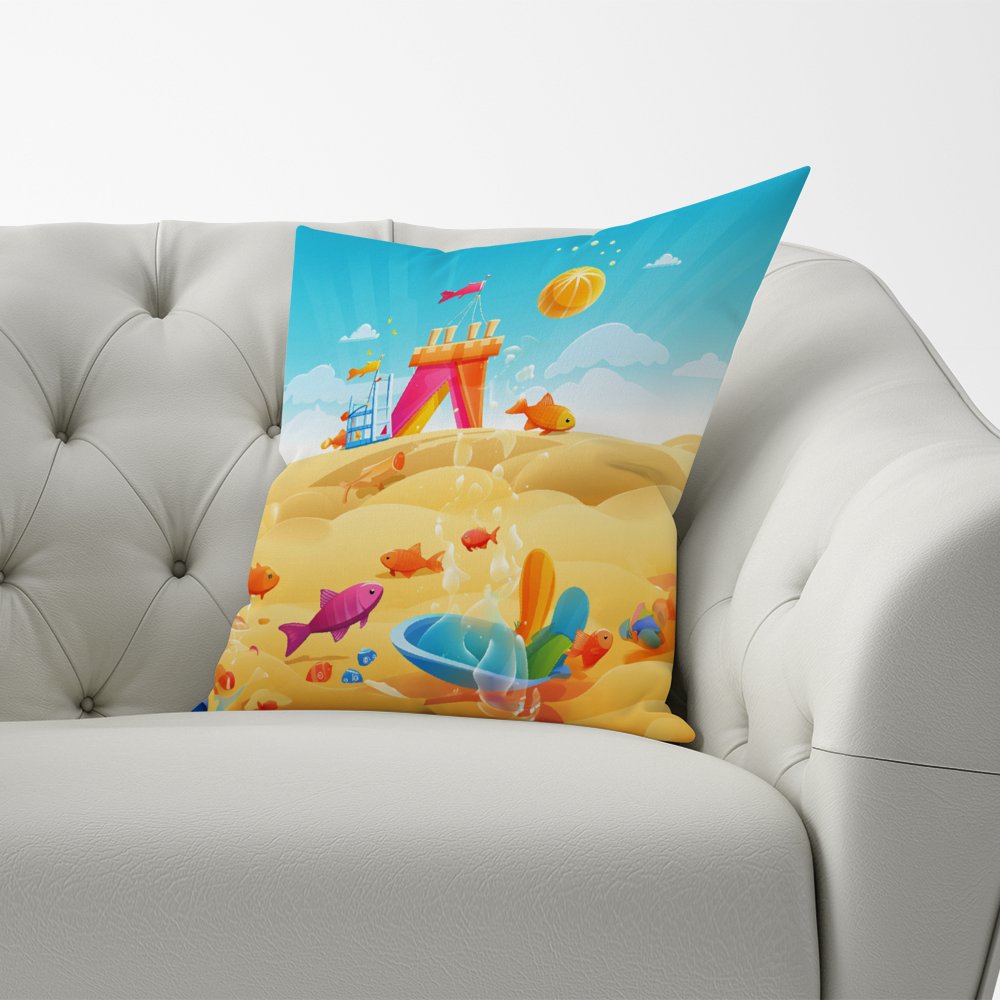 Fishes On A Beach Holiday Cushions