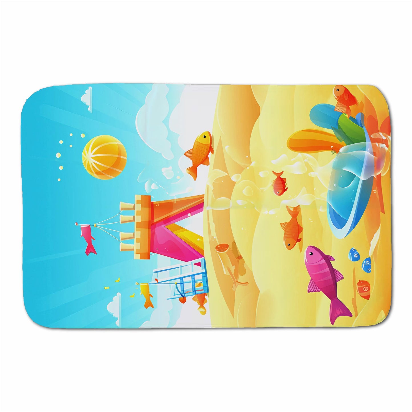 Fishes On A Beach Holiday Sherpa Blanket