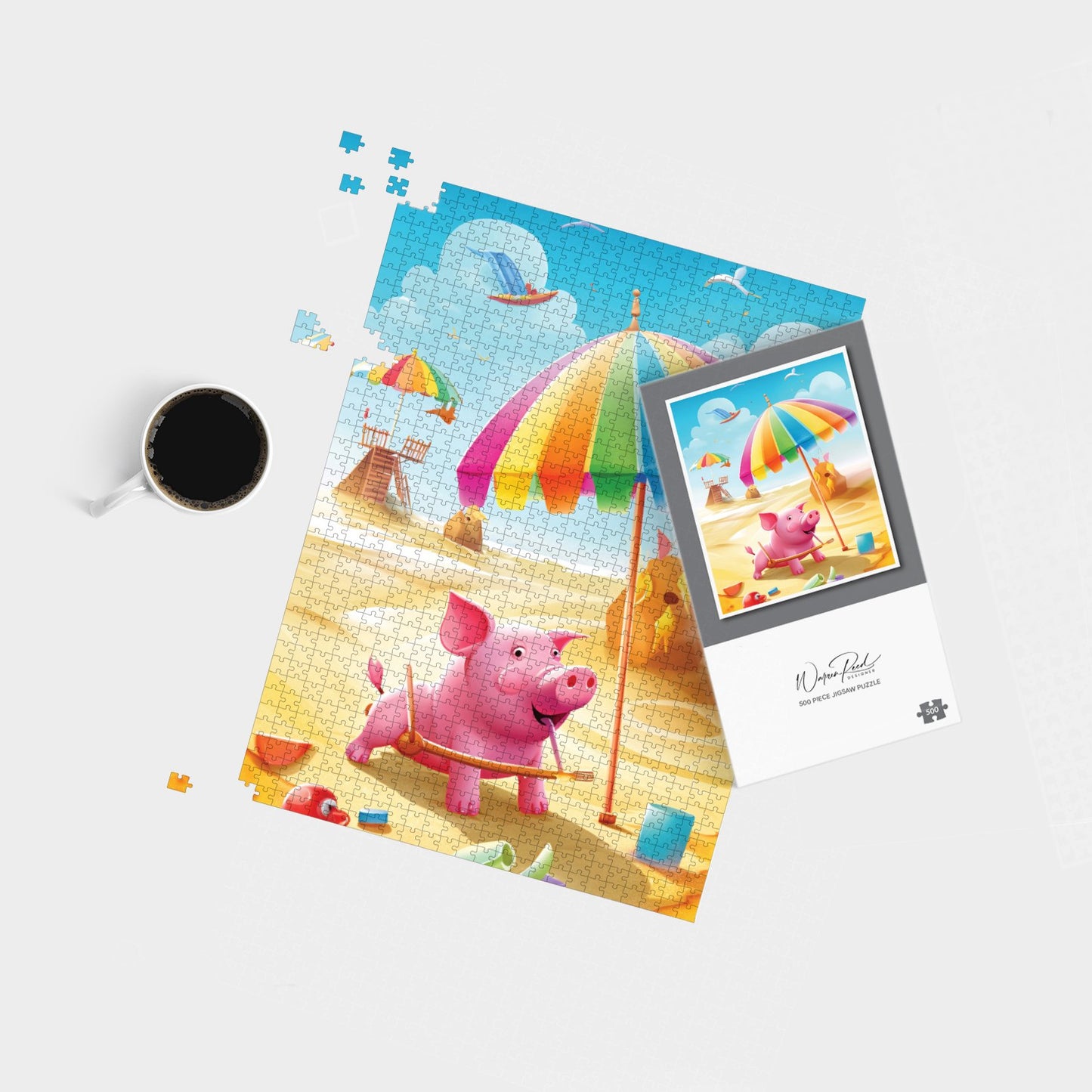 Pig On A Beach Holiday Jigsaw Puzzle