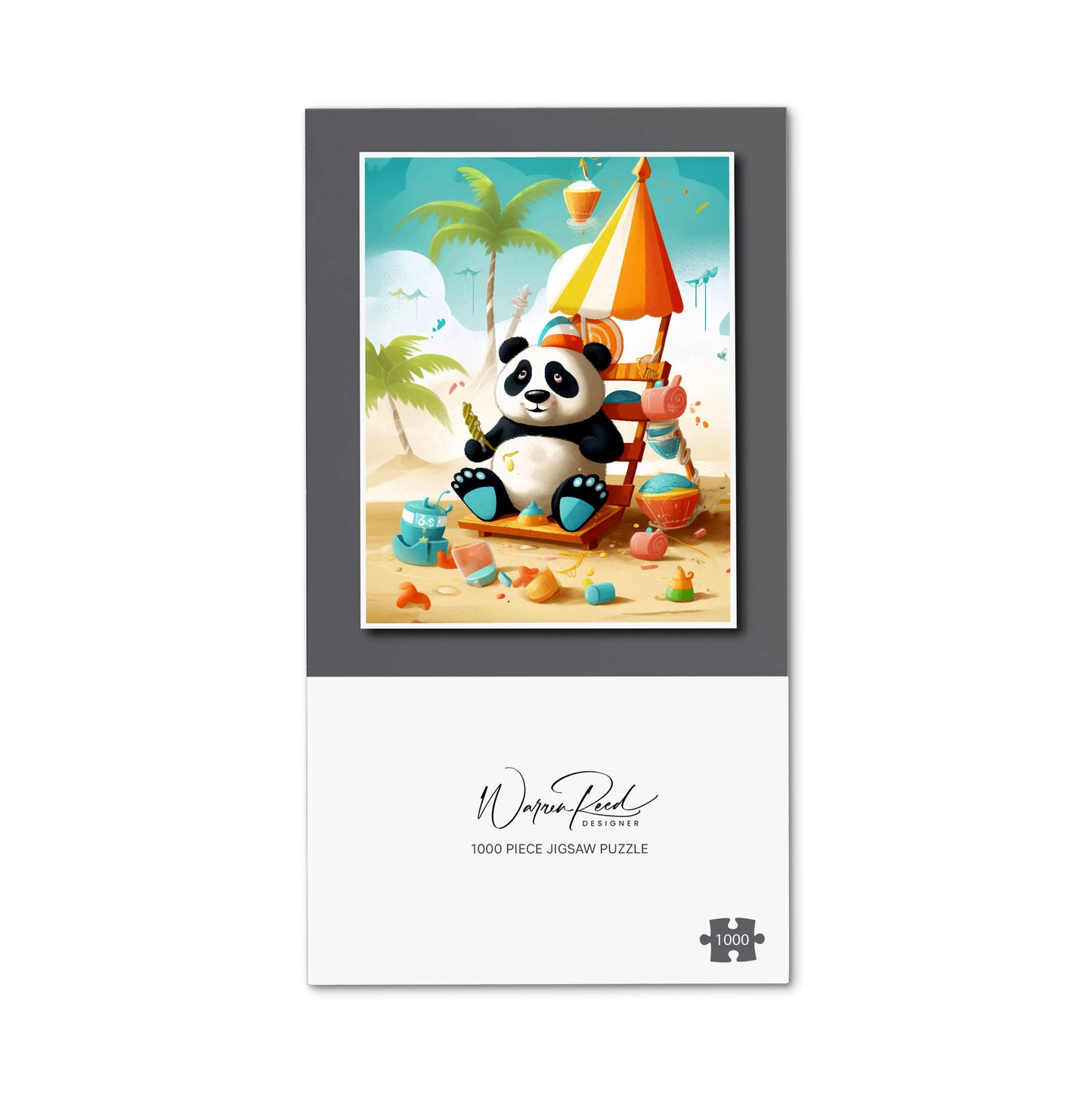 Happy Panda On A Beach Holiday Jigsaw Puzzle