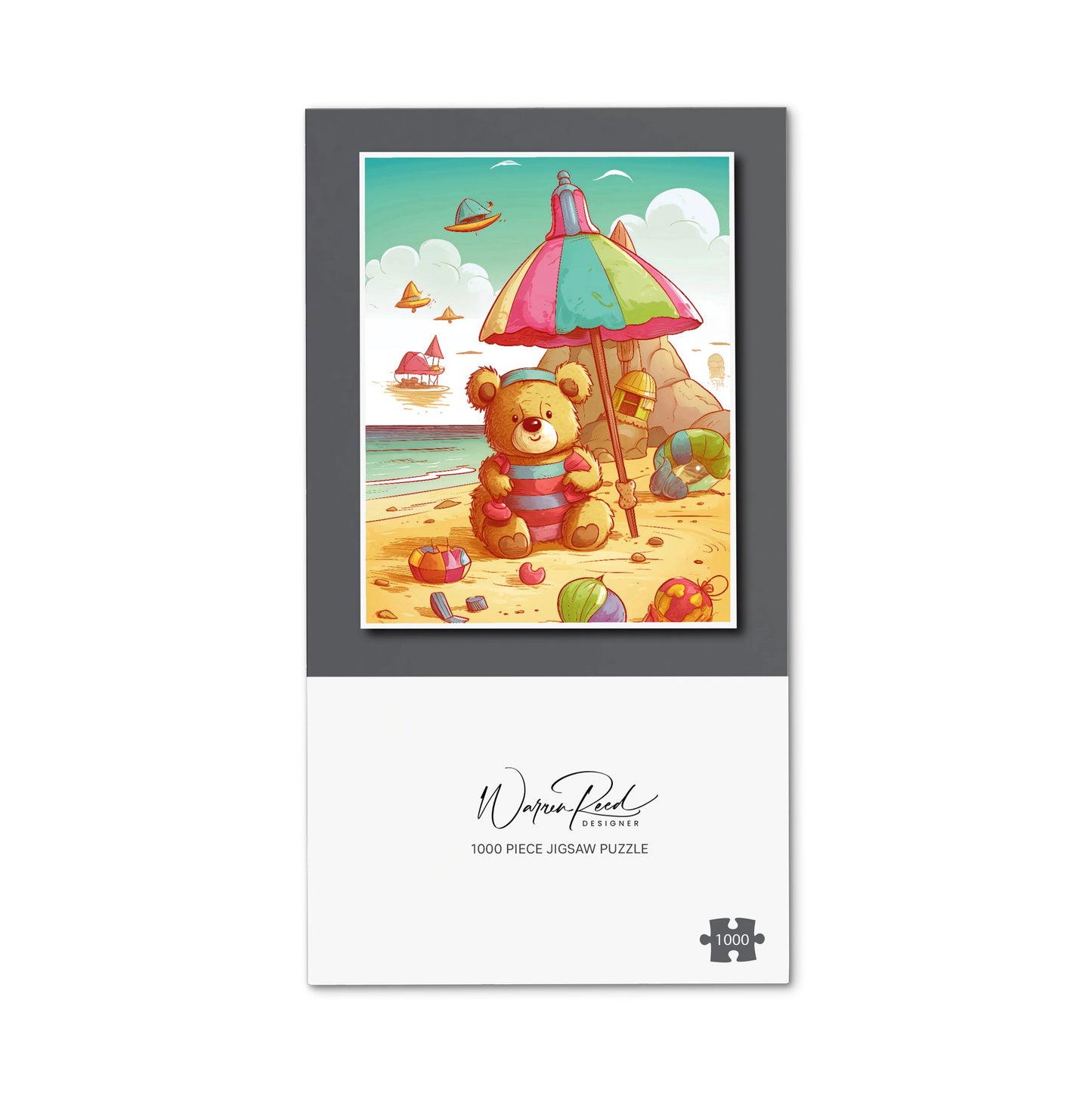 Lucky Teddy Bear On A Beach Holiday Jigsaw Puzzle