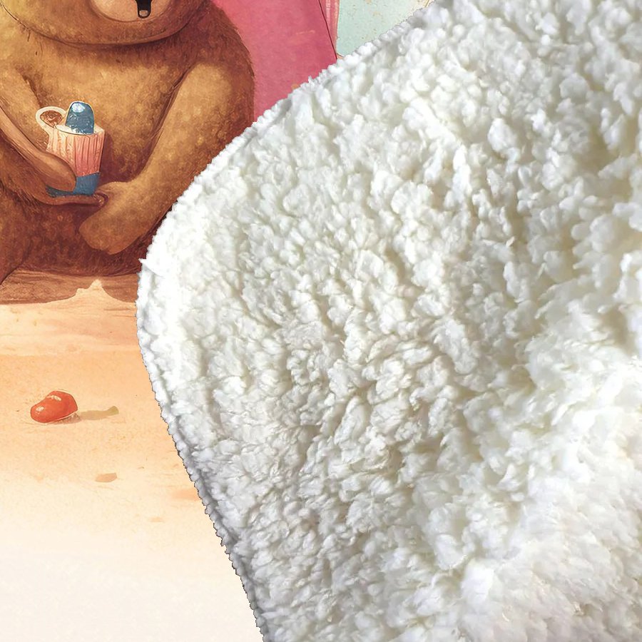 A Bear On A Beach Holiday Sherpa Blanket