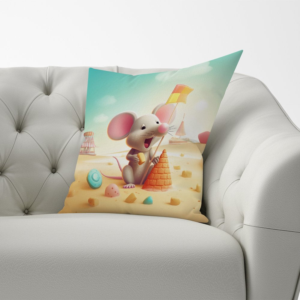 A Mouse On A Beach Holiday Cushions