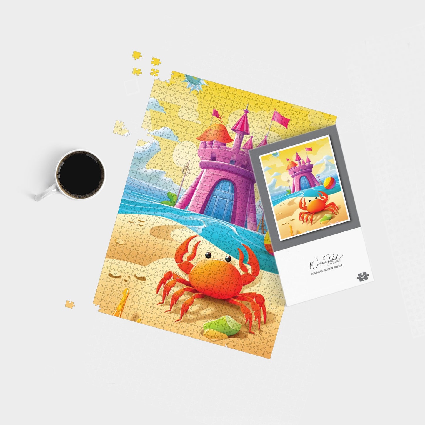 Orange Crab On A Beach Holiday Jigsaw Puzzle