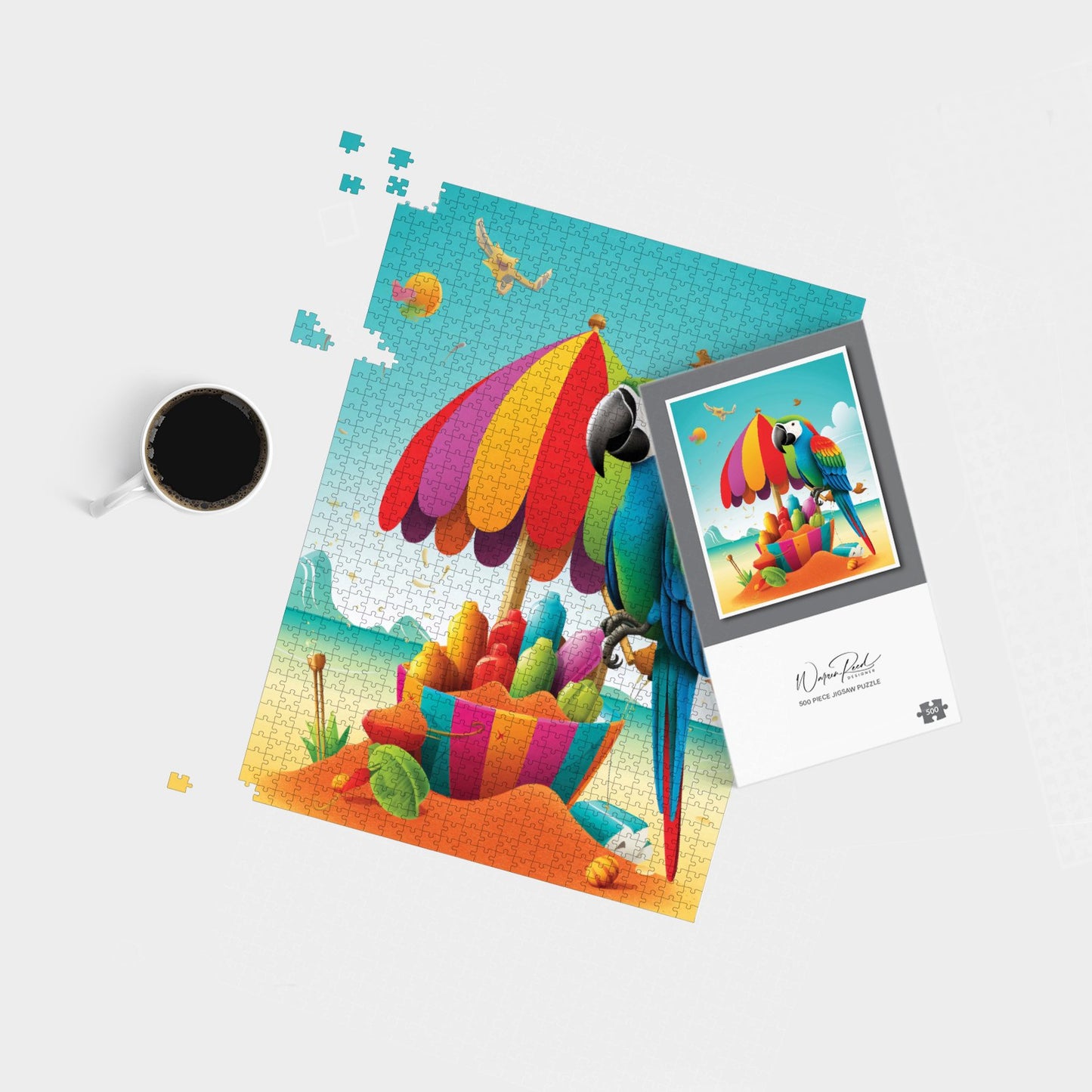 Parrot On A Beach Holiday Jigsaw Puzzle