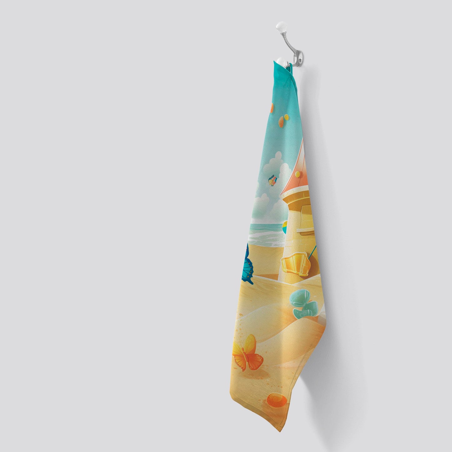 Butterflies On A Beach Holiday Tea Towel