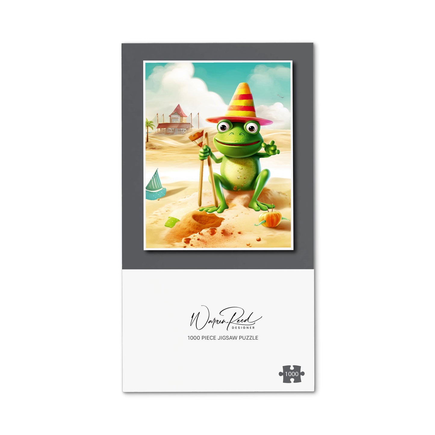 Happy Frog On A Beach Holiday Jigsaw Puzzle