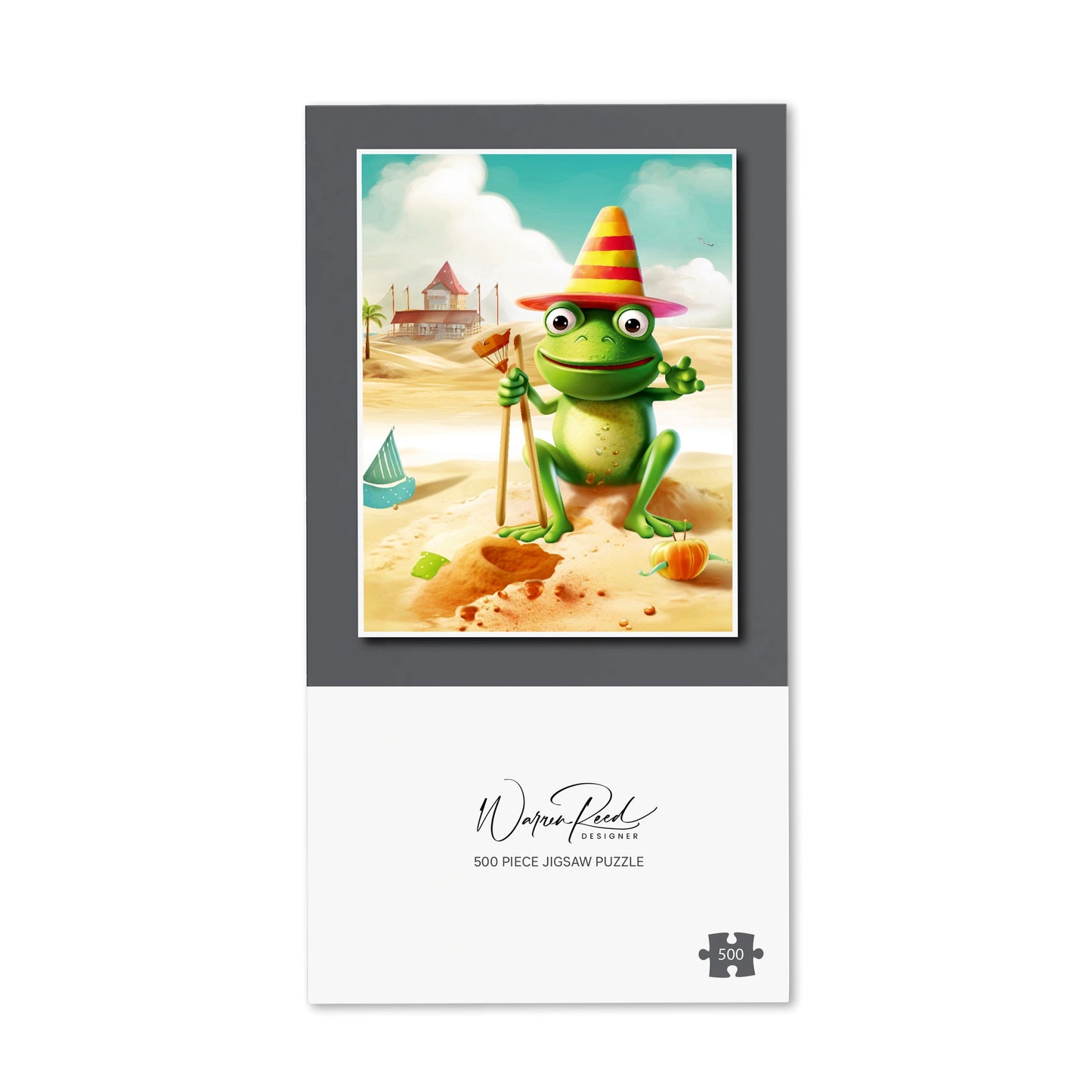 Happy Frog On A Beach Holiday Jigsaw Puzzle