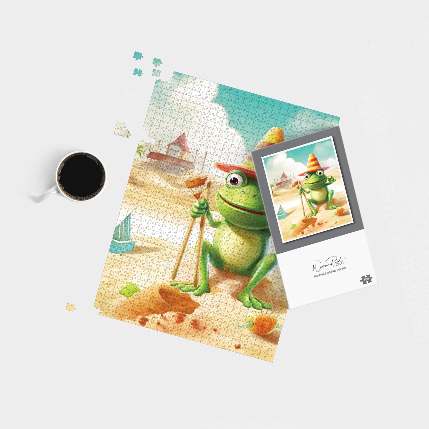 Happy Frog On A Beach Holiday Jigsaw Puzzle