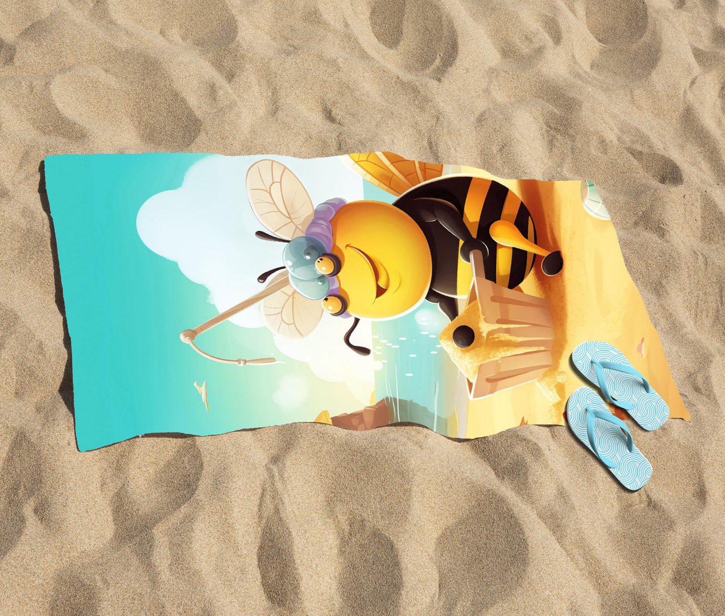 Bumblebee On A Beach Holiday Beach Towel