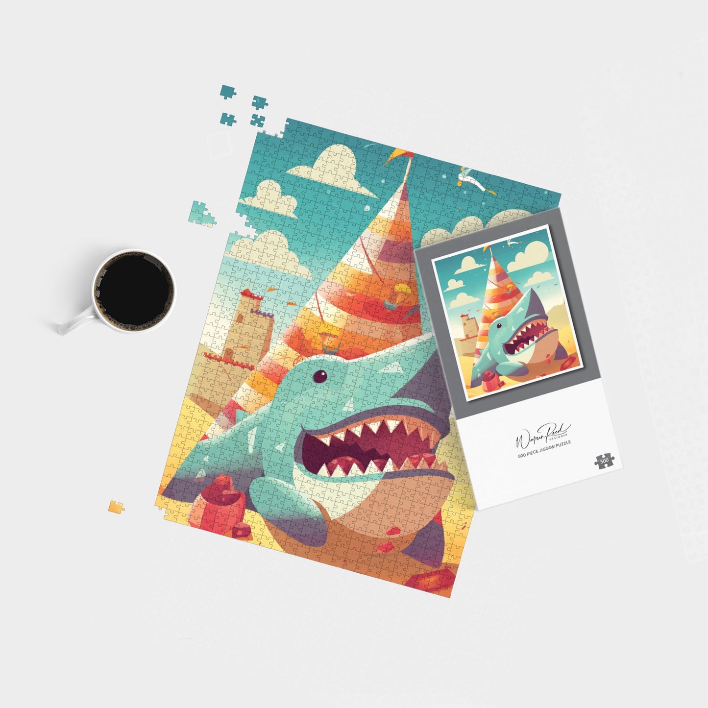 Shark On A Beach Holiday Jigsaw Puzzle