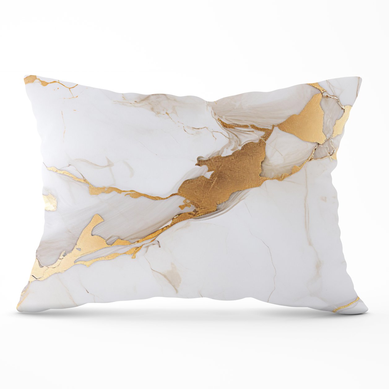 White Marble With Gold Cushions