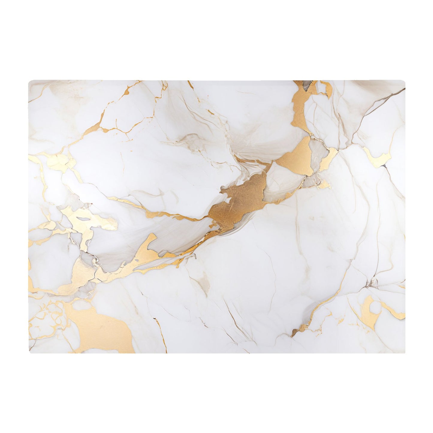 White Marble With Gold Glass Chopping Board