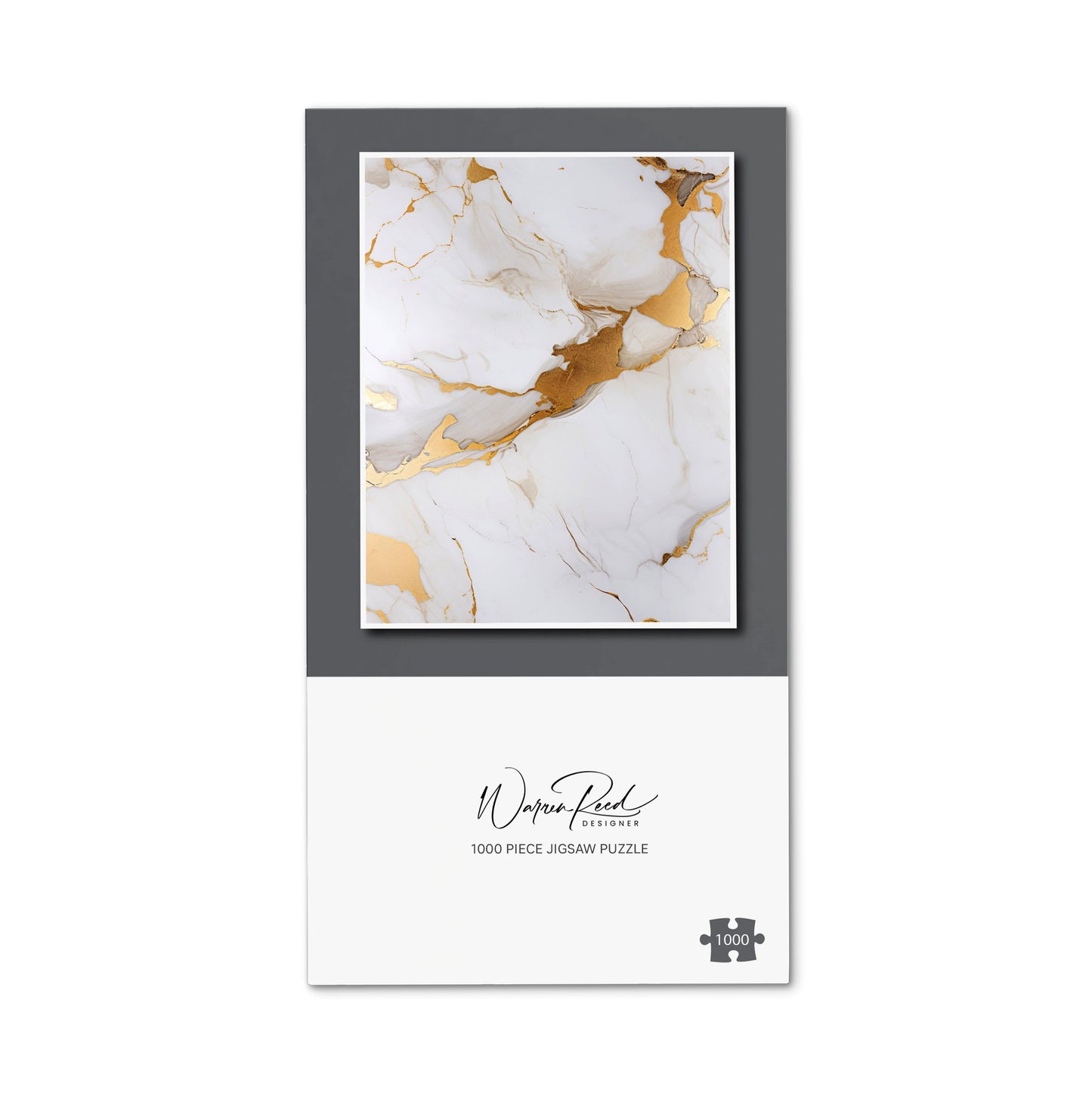 White Marble With Gold Jigsaw Puzzle